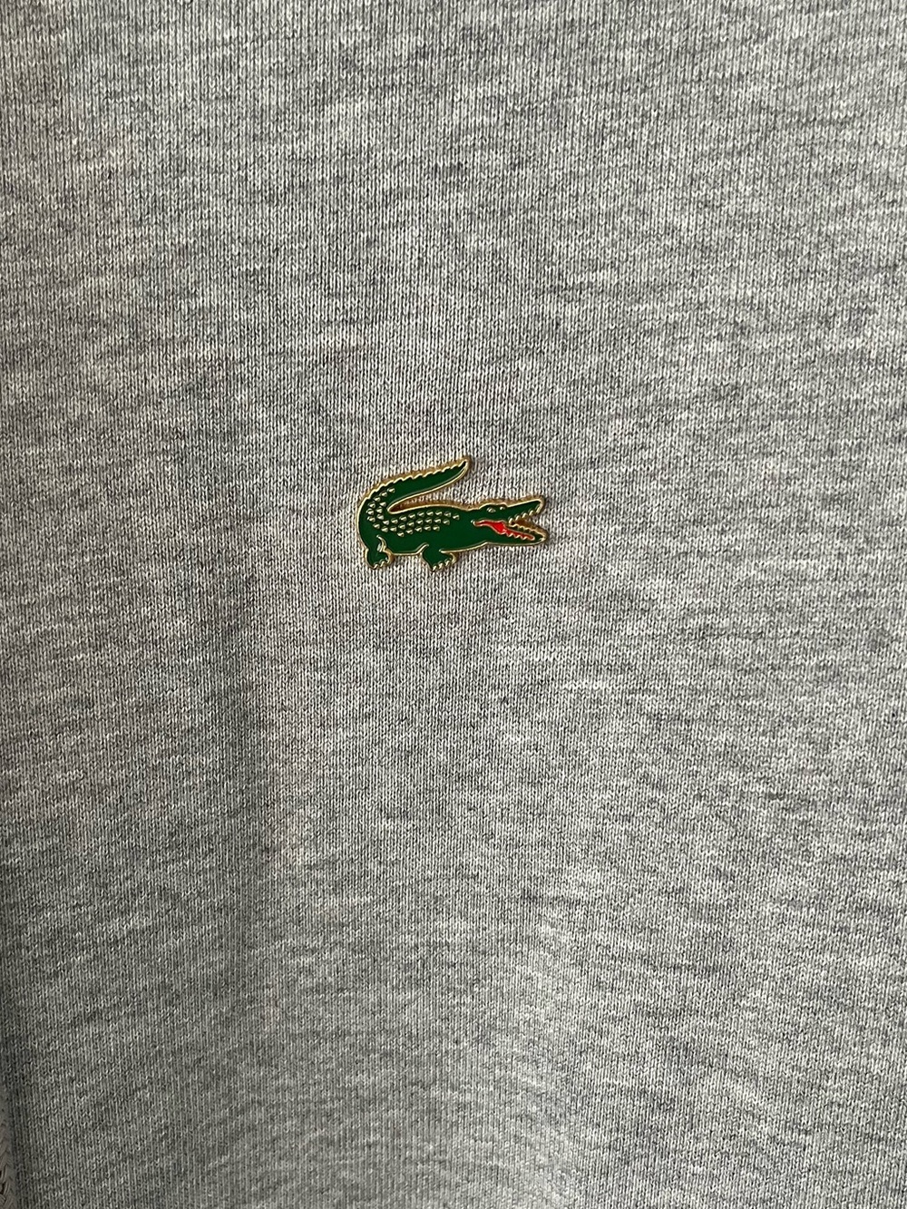 Lacoste Gray Crewneck Hoodie with Embroidered Crocodile - Picture 4 of 6